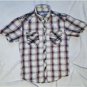 💥Chalc Washed out Plaid Button down